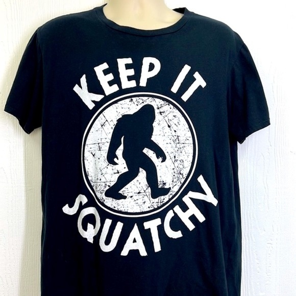 Anvil - Keep It Squatchy Black And White Logo Short Sleeve Shirt Size Large - Picture 3 of 8